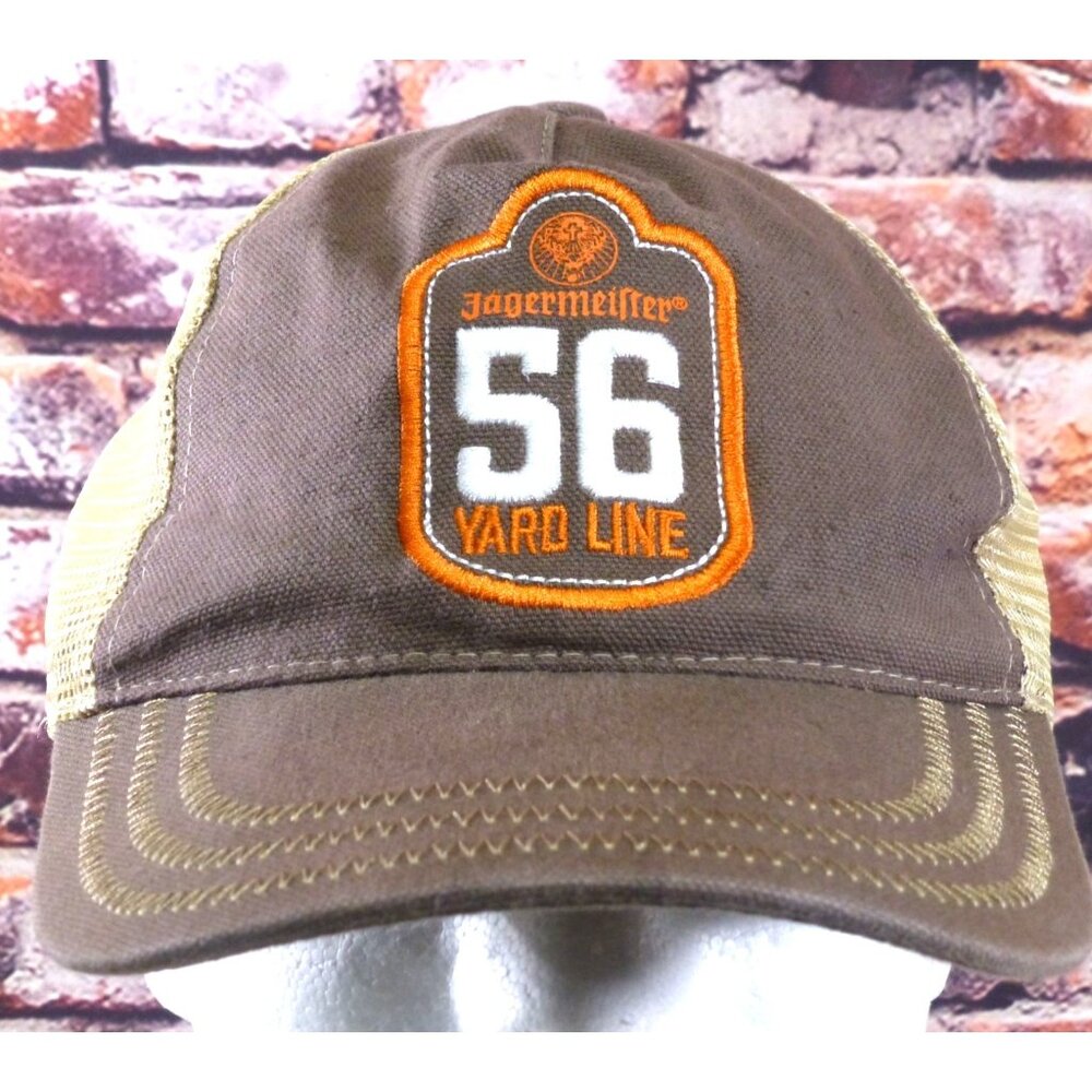 Jägermeister 56 Yard Line Brown & Tan Mesh Trucker Hat Adjustable Snapback